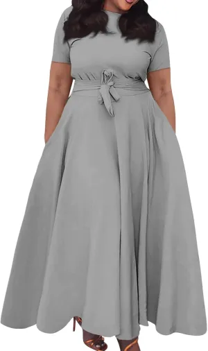 Summer Dresses for Women Beach Aline Midi Dresses Casual Flowy Tshirt Dress Floral Short Sleeve Dress with Pockets