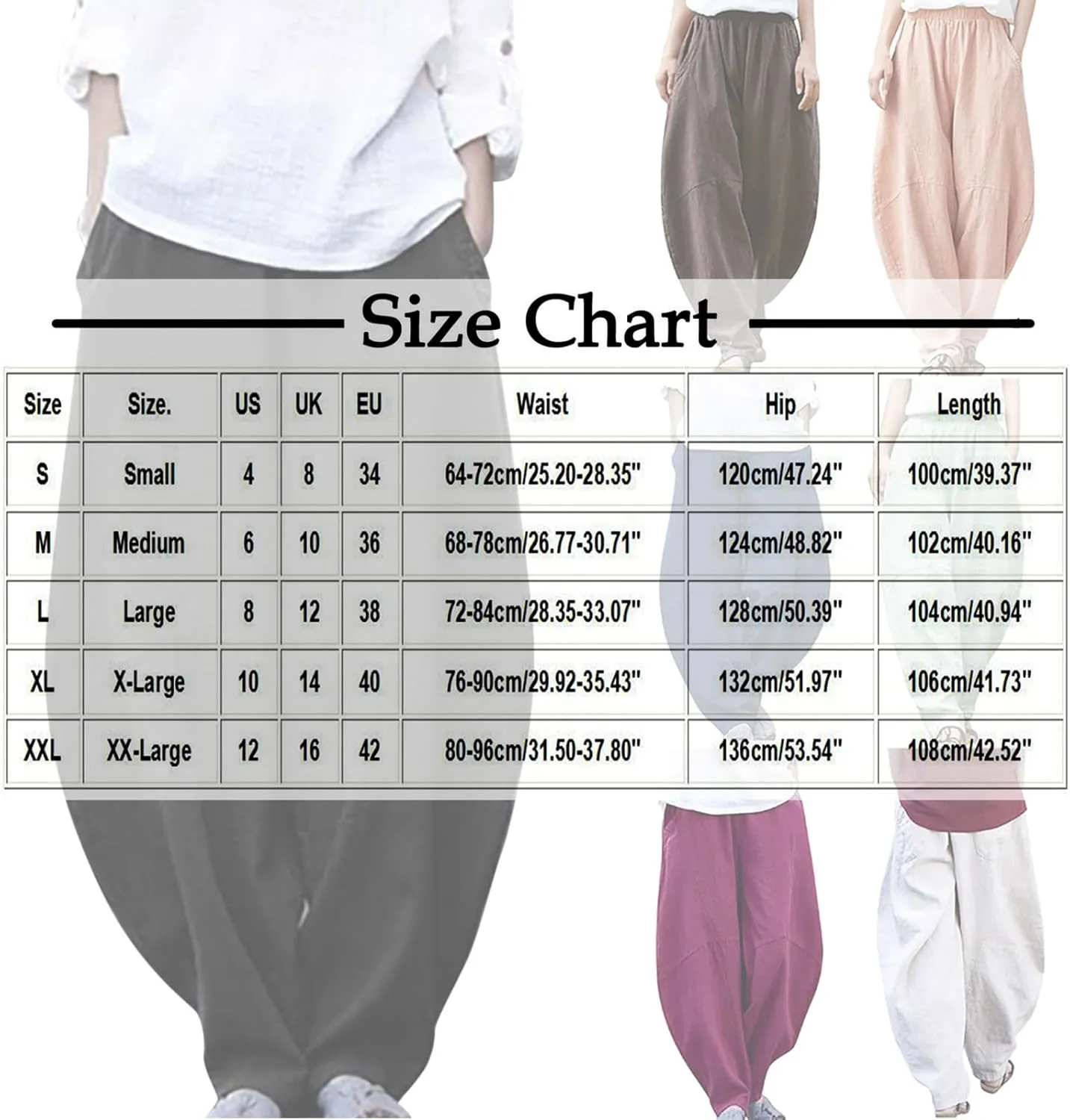 Summer Linen Harem Pants Womens Baggy Drop Crotch Boho Wide Leg Lantern Trousers Aladdin Bohemian Beach Yoga Pants