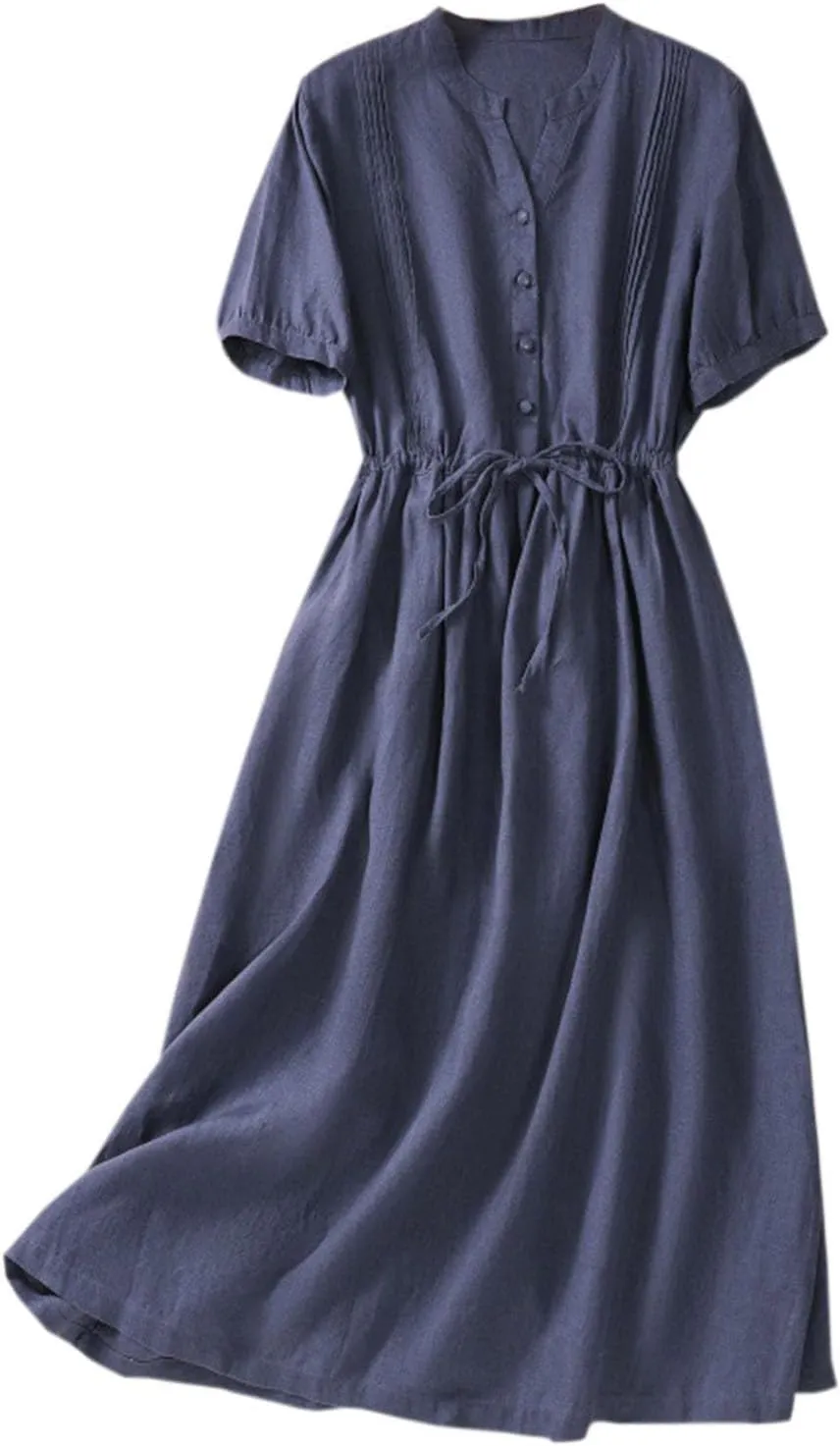 Summer Maxi Dresses for Women 2025 Cotton Linen Boho Dress Beach Vacation Sundress Flowy Long A Line Dress Comfy