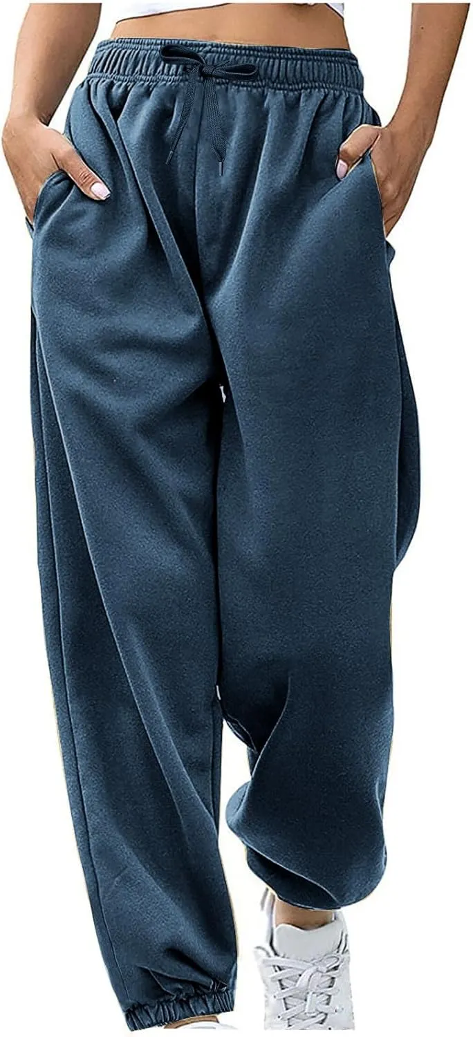 Sweatpants for Women Baggy High Waisted Pants Winter Snow Pant Lounge Athletic Joggers with Pockets Hiking Sweat Pant