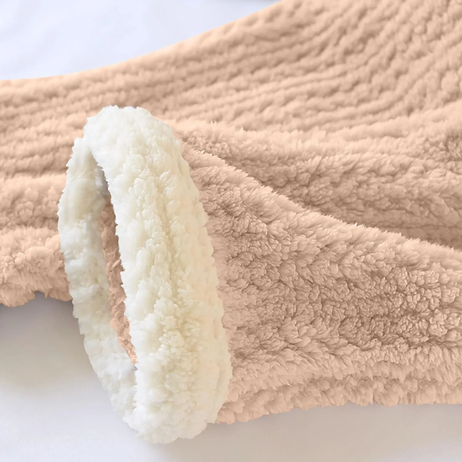 Thick Warm Fleece Pajamas Pants Winter Comfy Soft Flannel Lounge Trousers High Waisted Pull-on Pants Daily Homewear