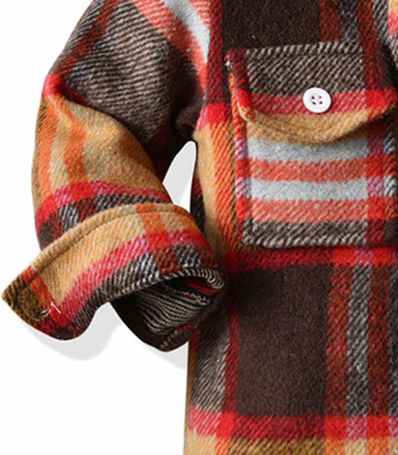Toddler Baby Flannel Jacket,Baby Girl Boy Plaid Jacket Long Sleeve Lapel Button Down Coat Fall Winter Outwear