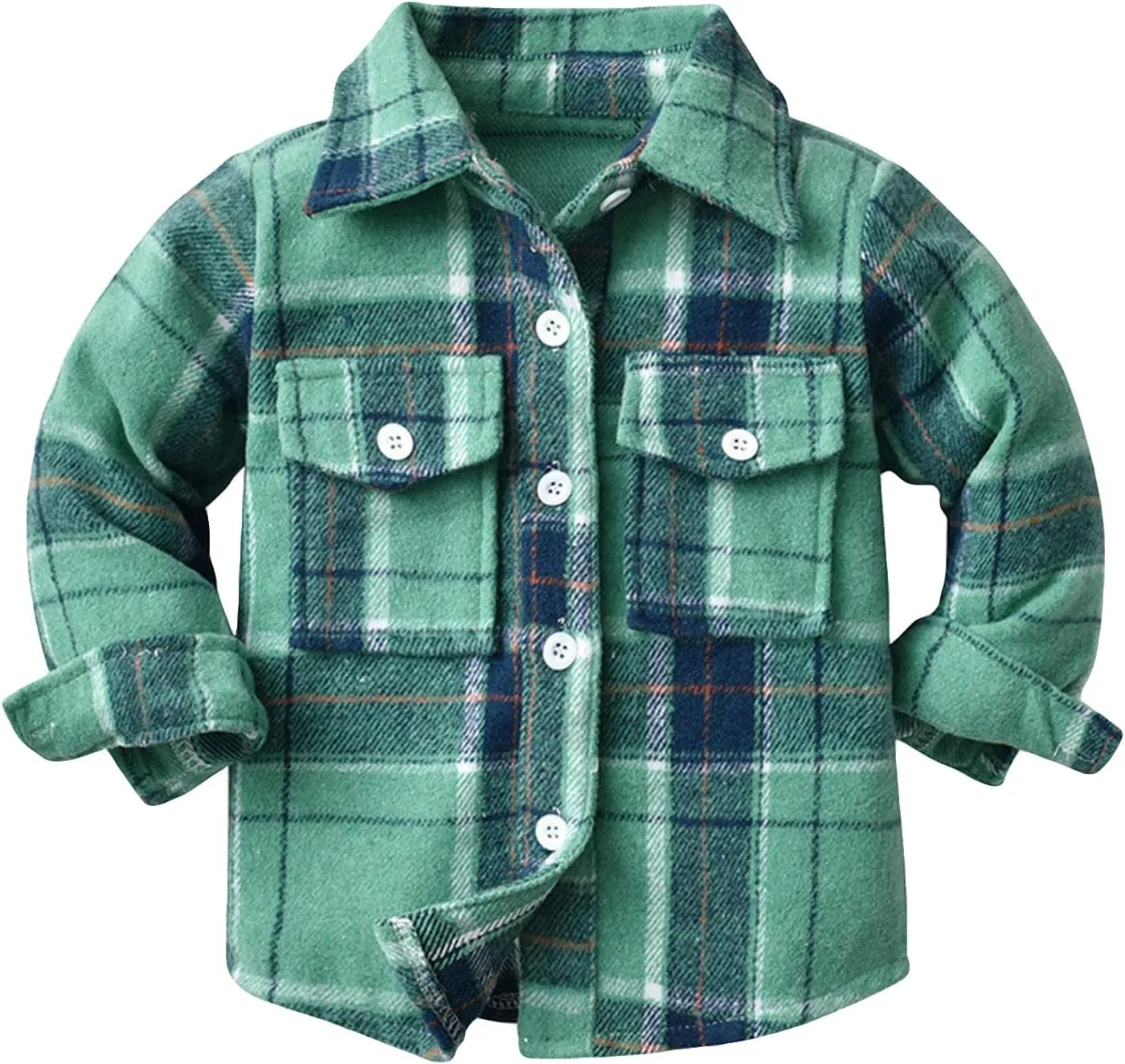 Toddler Baby Flannel Jacket,Baby Girl Boy Plaid Jacket Long Sleeve Lapel Button Down Coat Fall Winter Outwear