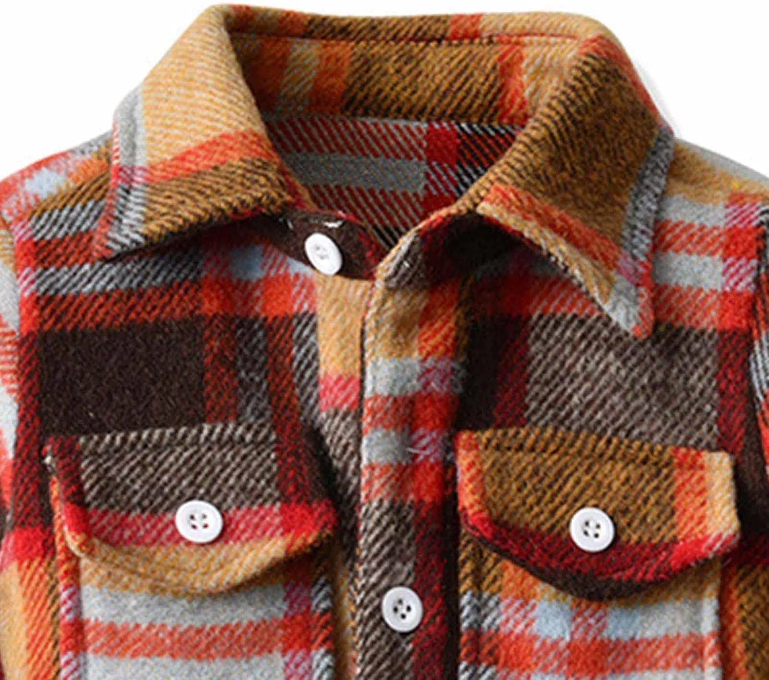 Toddler Baby Flannel Jacket,Baby Girl Boy Plaid Jacket Long Sleeve Lapel Button Down Coat Fall Winter Outwear