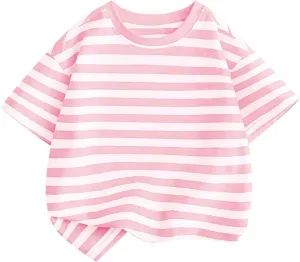 Toddler Baby Infant Cotton Soft T Shirt Striped Loose Soft Oversized Tees Tops Newborn Summer Casual Funny Comfy Shirt