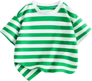 Toddler Baby Infant Cotton Soft T Shirt Striped Loose Soft Oversized Tees Tops Newborn Summer Casual Funny Comfy Shirt