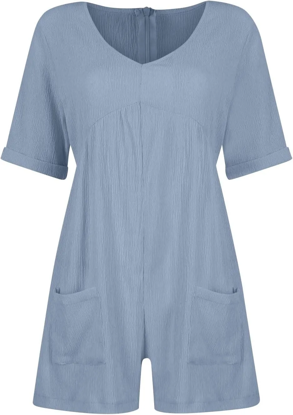 Tshirt Rompers for Women Baggy Short Sleeve Romper Onesie Jumpers Comfy Linen Beach Travel Vacation Shorts Jumpsuit