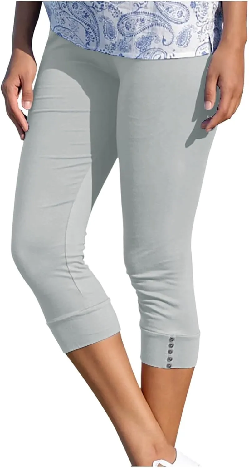 Ultra Soft Leggings for Women Women Capris Leggings Classic American Flag Print Yoga Running Pants Soft Tights Black