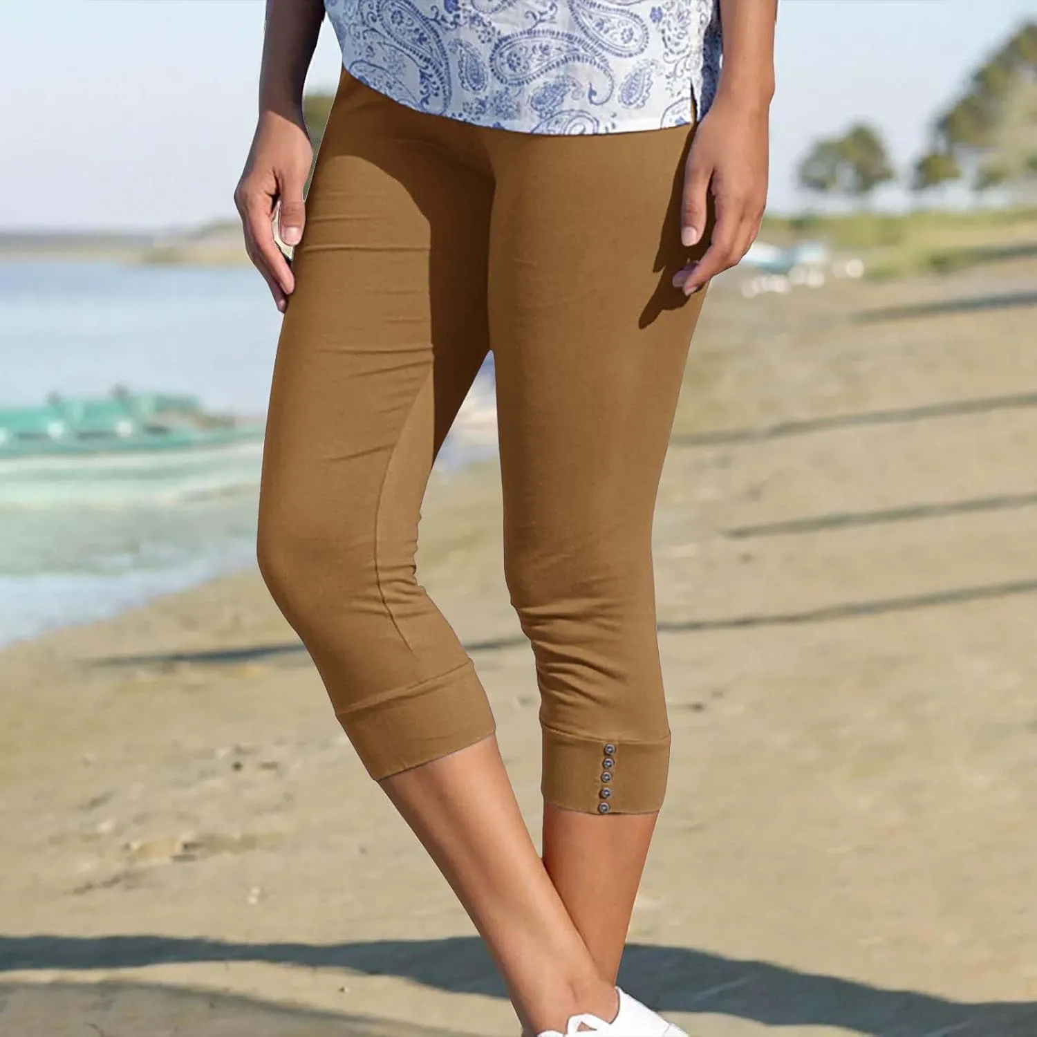 Ultra Soft Leggings for Women Women Capris Leggings Classic American Flag Print Yoga Running Pants Soft Tights Black