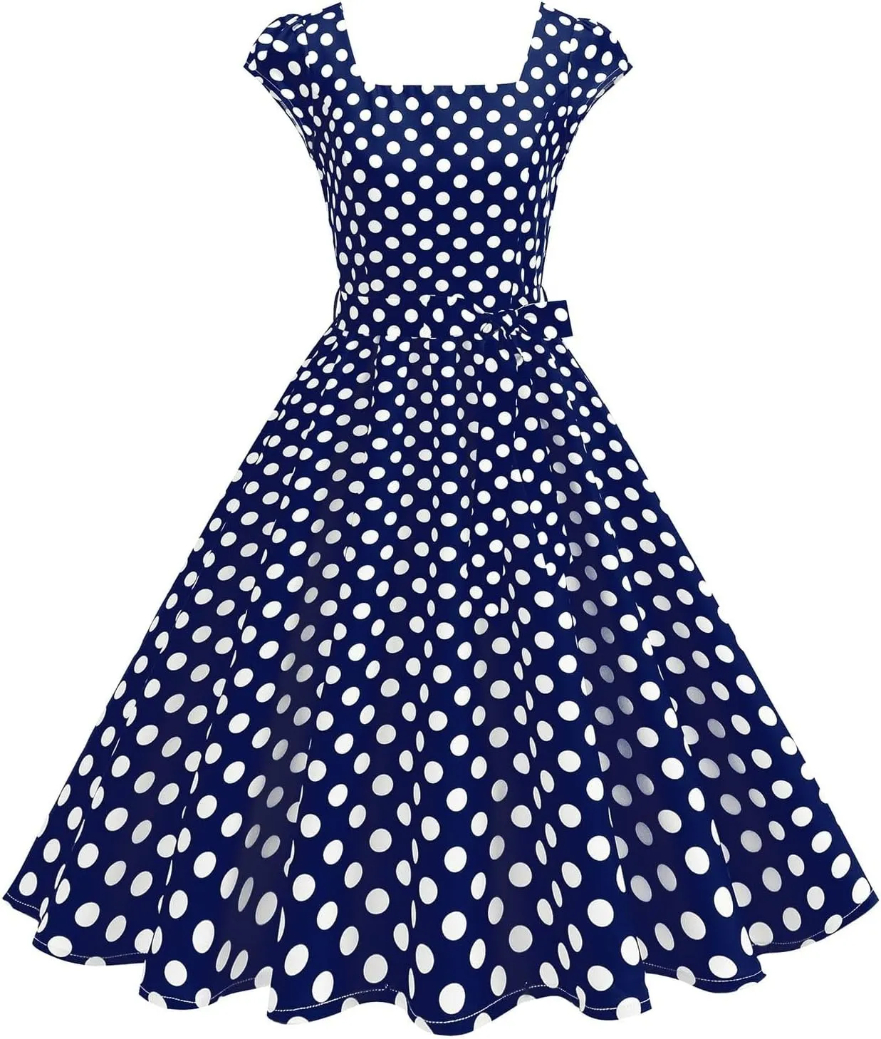 Vintage Dresses for Women Sleeveless V Neck Pleated Dress Midi Dress A Line Flowy Retro Short Dress