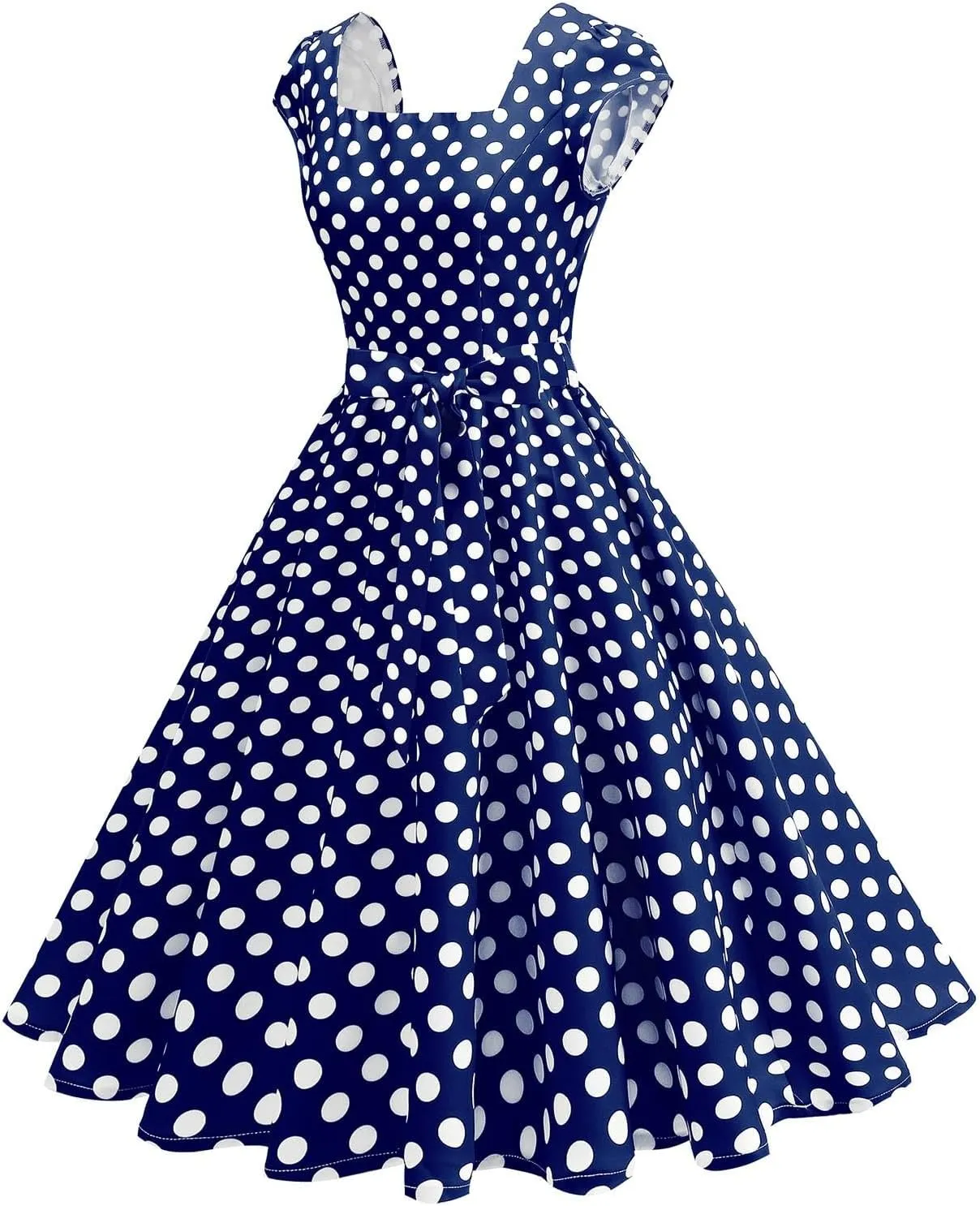 Vintage Dresses for Women Sleeveless V Neck Pleated Dress Midi Dress A Line Flowy Retro Short Dress