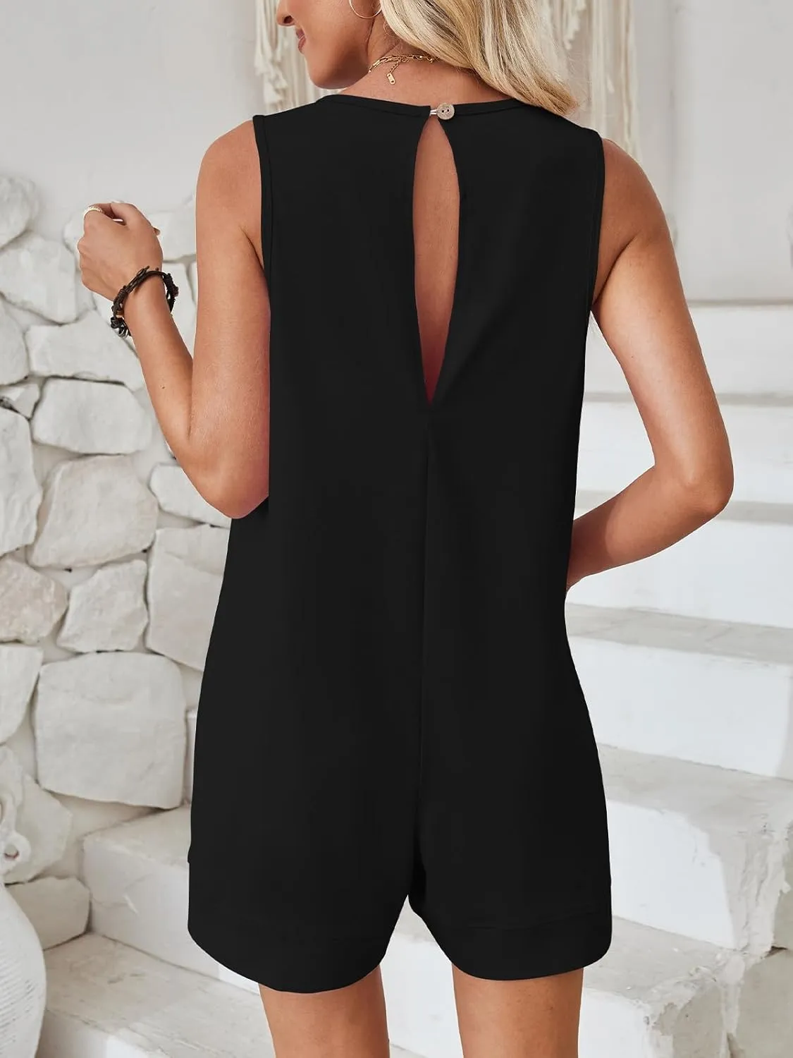 VUTRU Rompers for Women Summer Short Jumpsuits Casual Loose Fit Maternity Romper Comfy Cotton One Piece with Pockets
