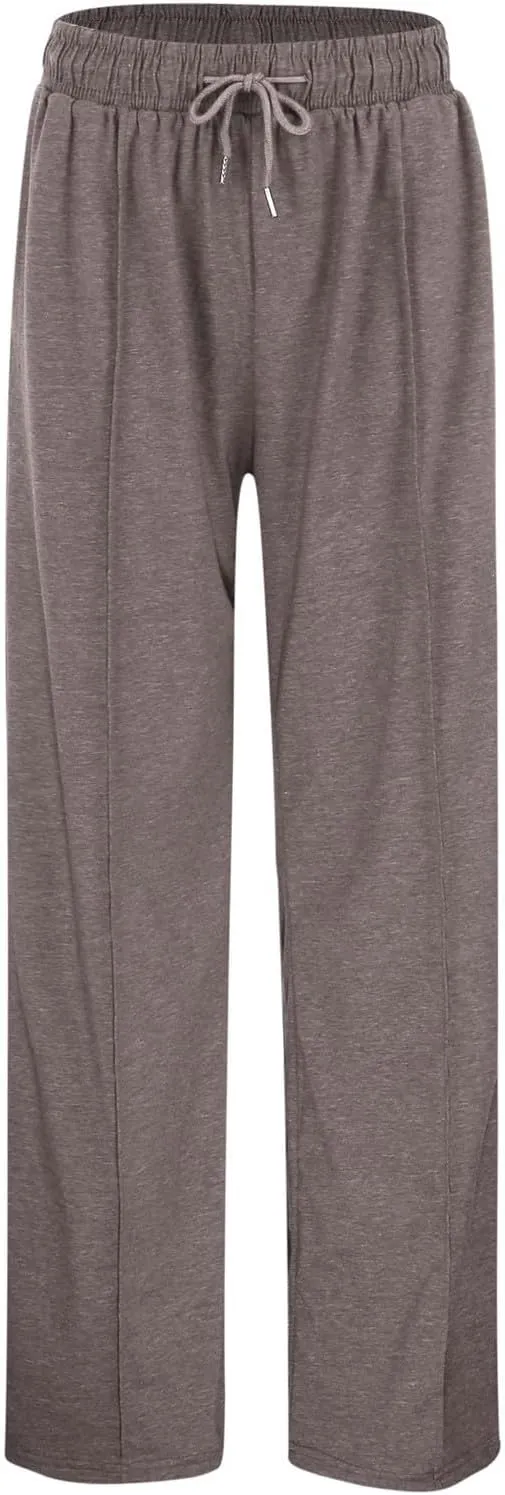 Wide Leg Sweatpants Women Drawstring Loose Sweat Pants High Waisted Baggy Lounge Pants with Pockets