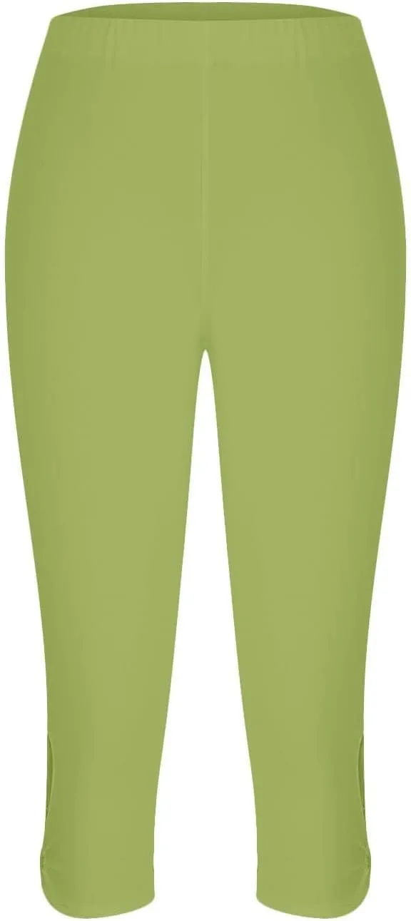 Women Capris Summer Dressy Cropped High Waist Yoga Pants Casual Solid Comfy Leggings Workout Pants