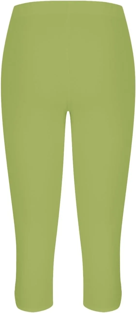 Women Capris Summer Dressy Cropped High Waist Yoga Pants Casual Solid Comfy Leggings Workout Pants