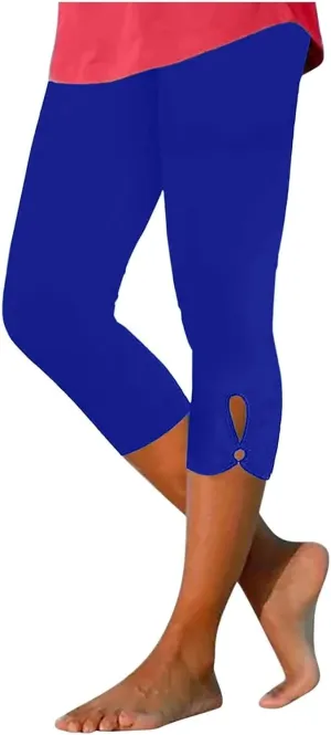 Women Capris Summer Dressy Cropped High Waist Yoga Pants Casual Solid Comfy Leggings Workout Pants