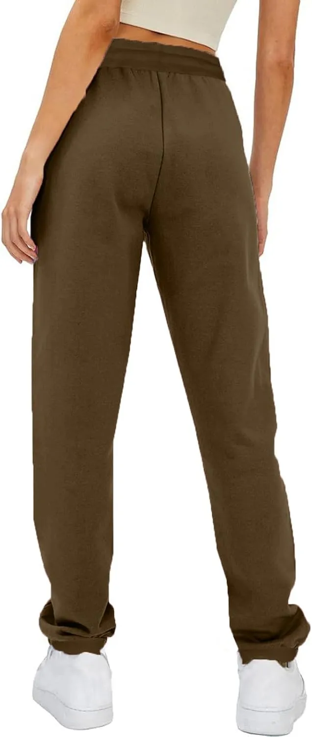 Women Casual Jogger Pants Sherpa Fleece Lined Pants Drawstring High Waist Trousers Workout Joggers Thick Sweatpants