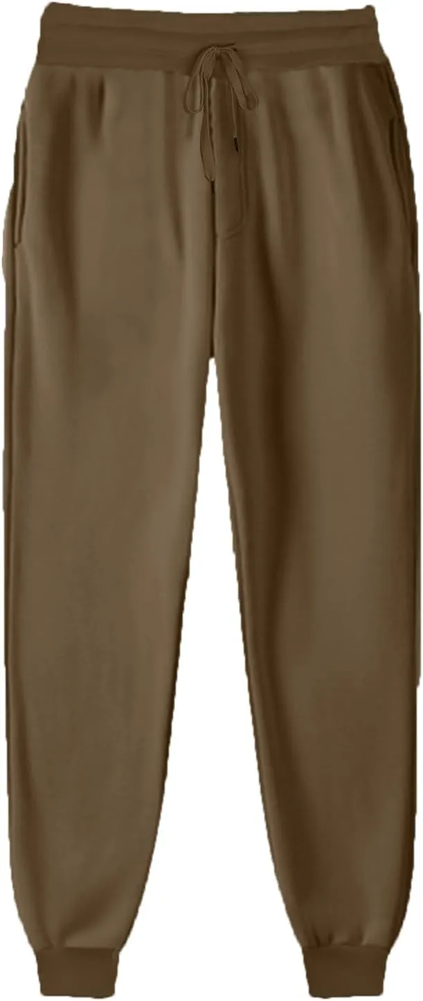 Women Casual Jogger Pants Sherpa Fleece Lined Pants Drawstring High Waist Trousers Workout Joggers Thick Sweatpants