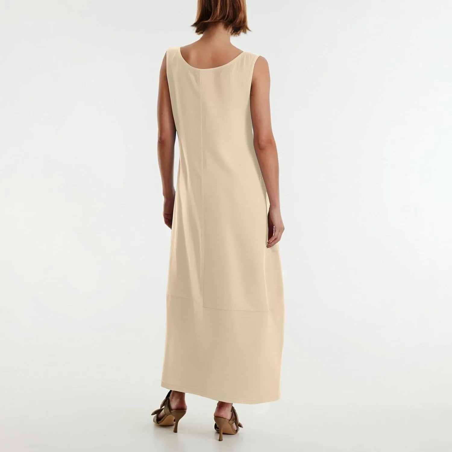Women Dresses Casual Scoop Neck Maxi Dress Sleeveless Beach Vacation Tank Dress Flowy 2025 Summer Loose Sundress