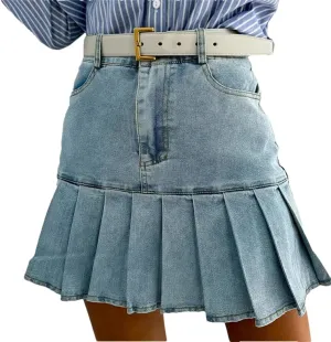 Women Gothic Light Skirts High Waist Pleated Elegant A Line Dress