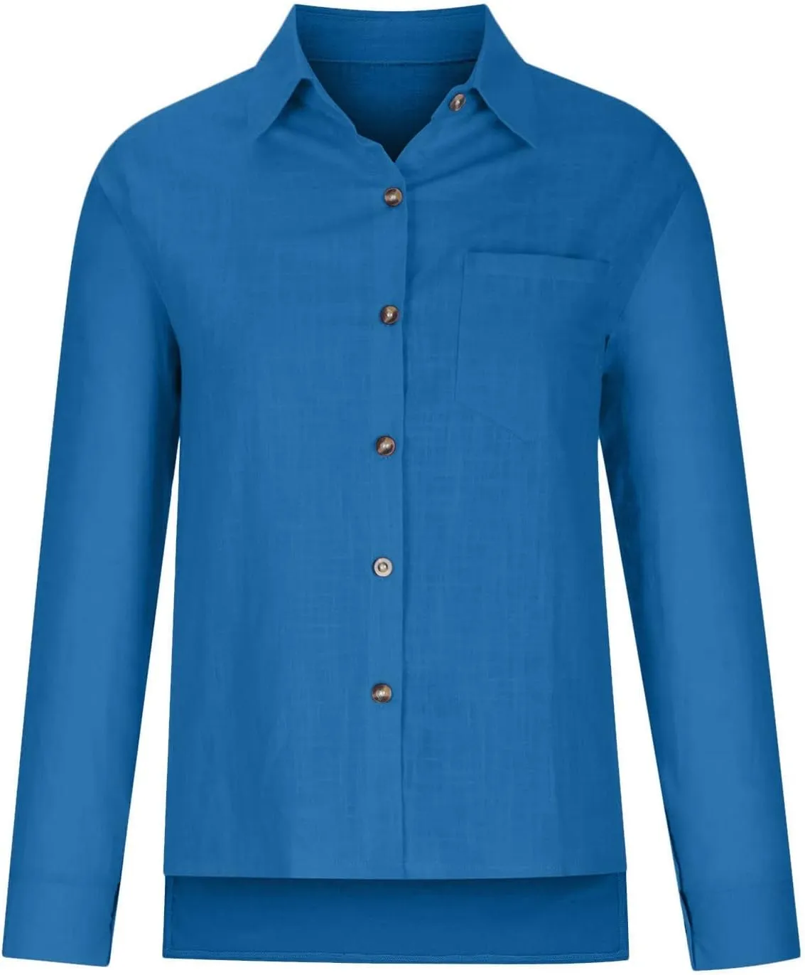 Women Linen Button Down Shirt Gauze Cotton Dress Shirt Long Sleeve Oversized Friend Solid Tunic Tops