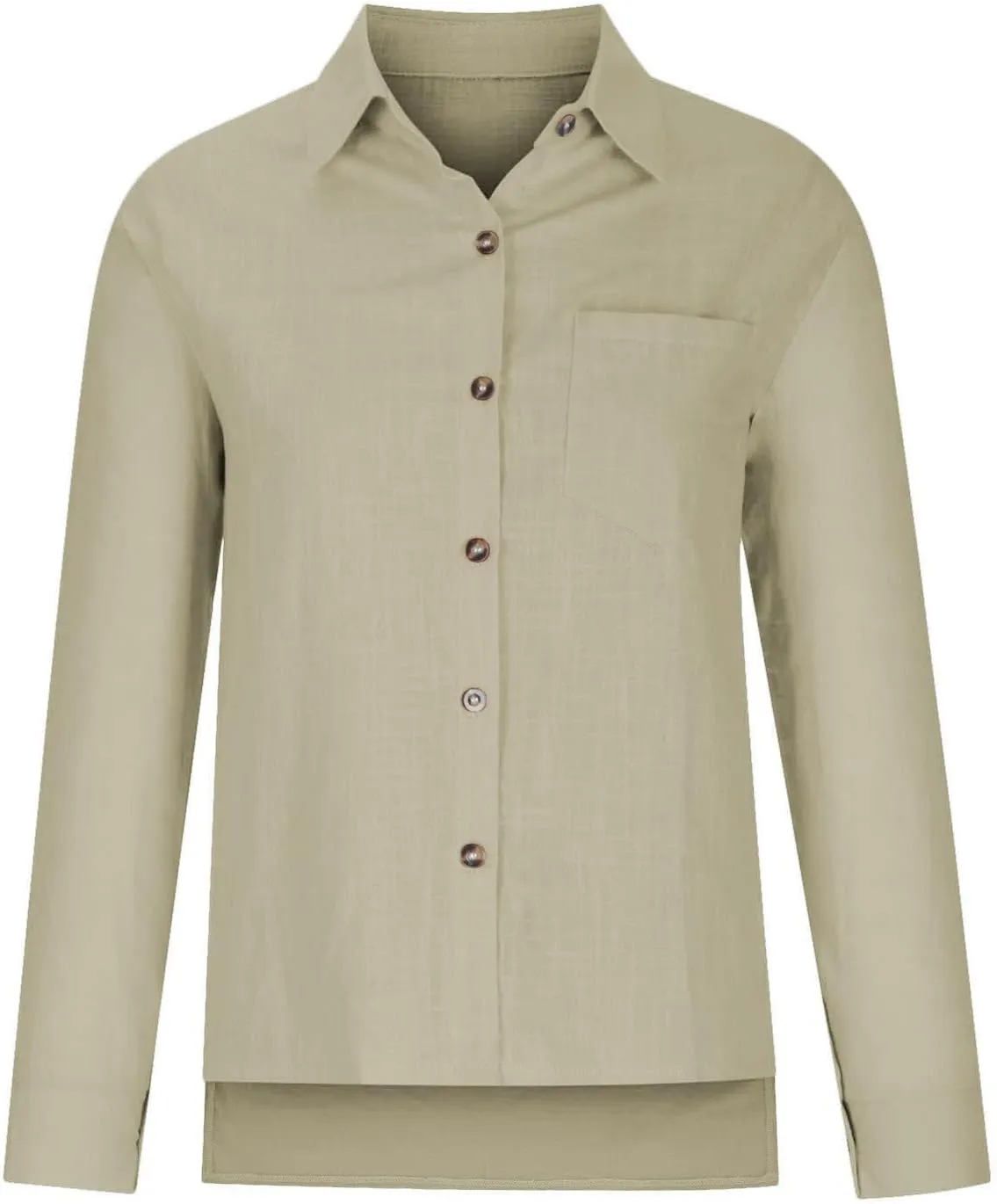 Women Linen Button Down Shirt Gauze Cotton Dress Shirt Long Sleeve Oversized Friend Solid Tunic Tops