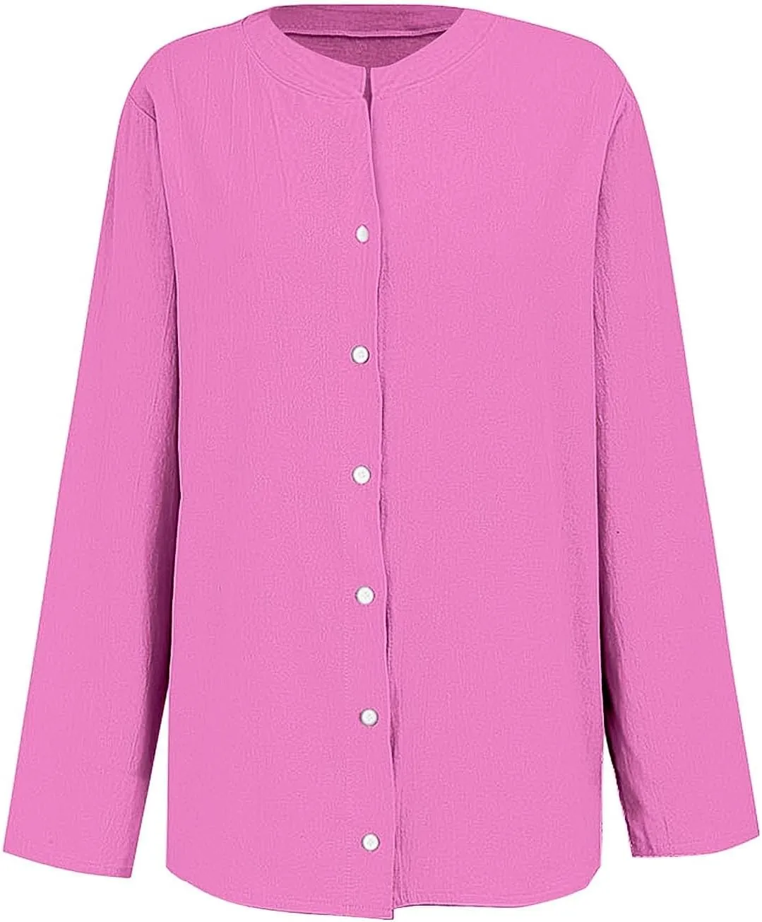 Women Linen Shirts V-Neck Button Up Blouse Bohemian Embroidery Trendy Tshirts Long Sleeve Loose T-Shirt