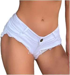 Women Low Waist Denim Jeans Short Mini Sexy Cut Off Jean Short Hot Pant for Beach Nightclub Bikini Thong Jean Short