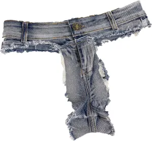 Women Mini Sexy Cut Off Jean Short Bikini Thong Jean Short Low Waist Denim Jeans Short Hot Pant for Beach Nightclub