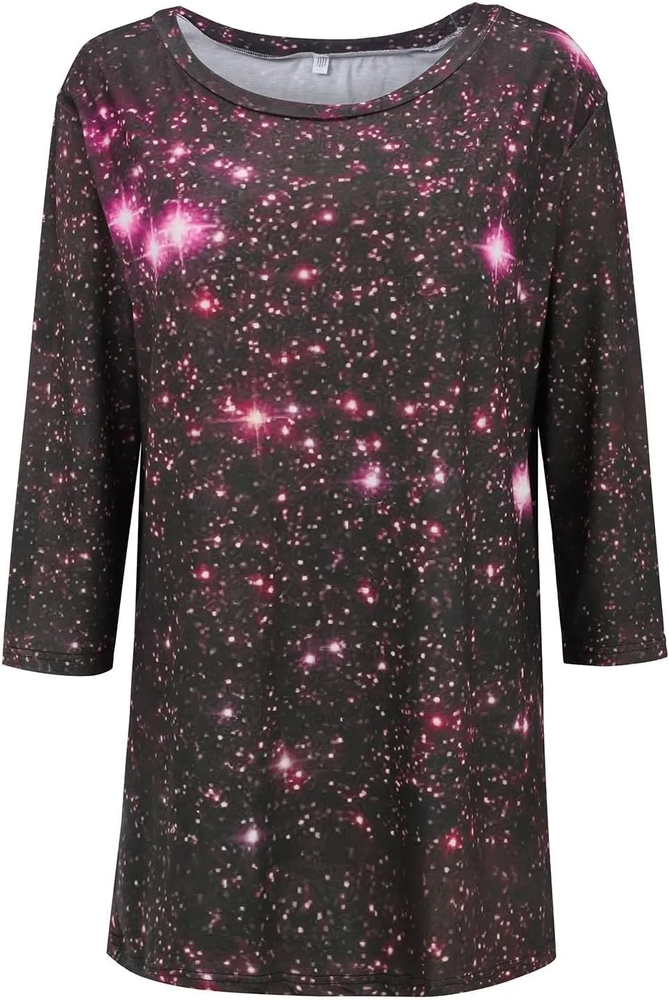 Women's 3/4 Sleeve Tops Trendy Summer 2025 Floral Print Crew Neck T-Shirts Casual Loose Fit Blouses Slim Tunic Outfits