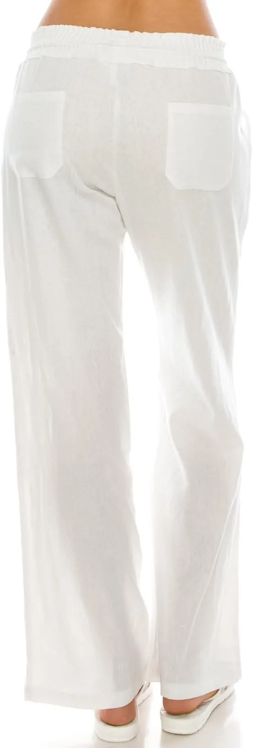 Women's Beachside Soft Palazzo Style Linen Pants