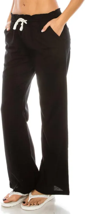 Women's Beachside Soft Palazzo Style Linen Pants