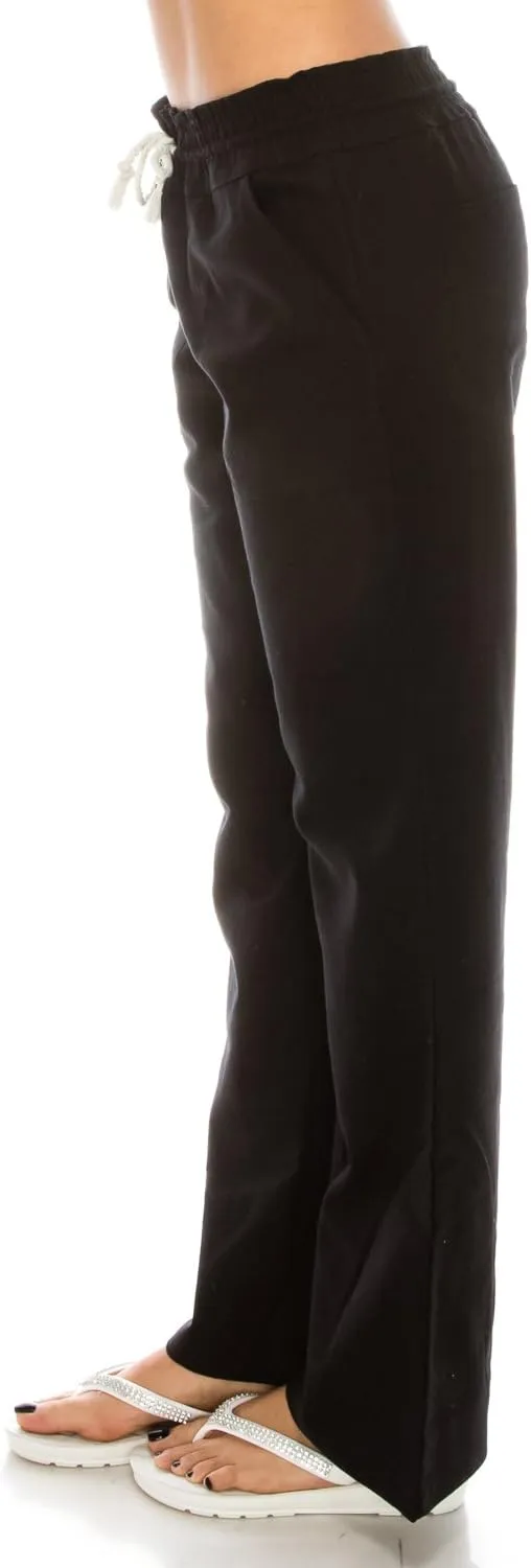Women's Beachside Soft Palazzo Style Linen Pants