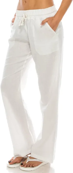 Women's Beachside Soft Palazzo Style Linen Pants