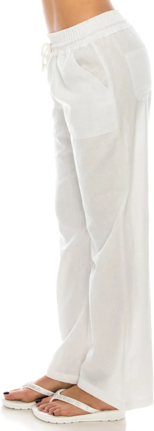 Women's Beachside Soft Palazzo Style Linen Pants