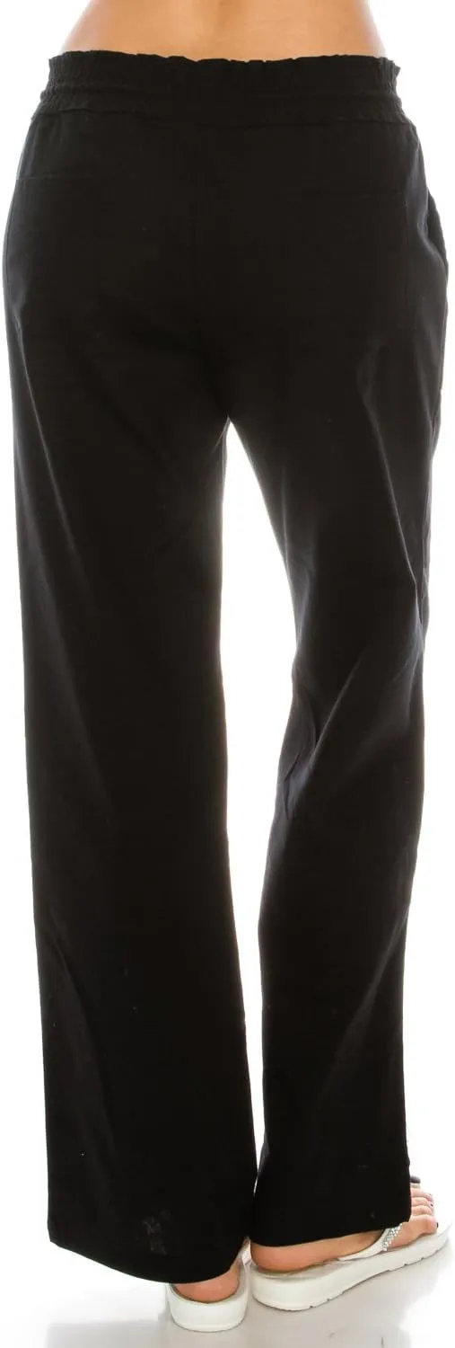Women's Beachside Soft Palazzo Style Linen Pants