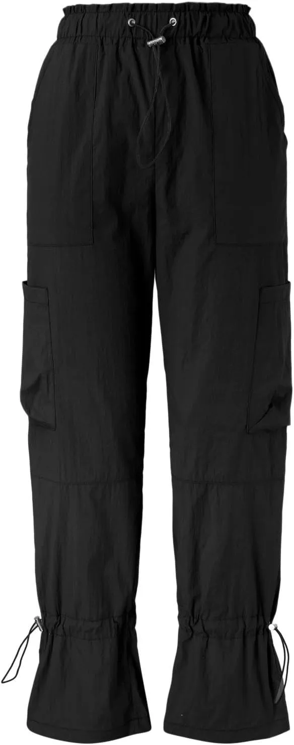 Women's Casual High Waisted Straight Leg Pants Button Down Stretchy Business Work Trousers with Multiple Pockets Baggy