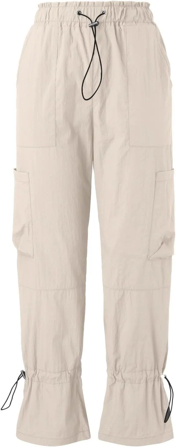 Women's Casual High Waisted Straight Leg Pants Button Down Stretchy Business Work Trousers with Multiple Pockets Baggy