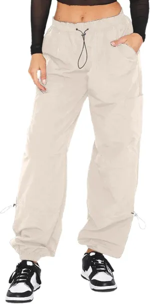 Women's Casual High Waisted Straight Leg Pants Button Down Stretchy Business Work Trousers with Multiple Pockets Baggy