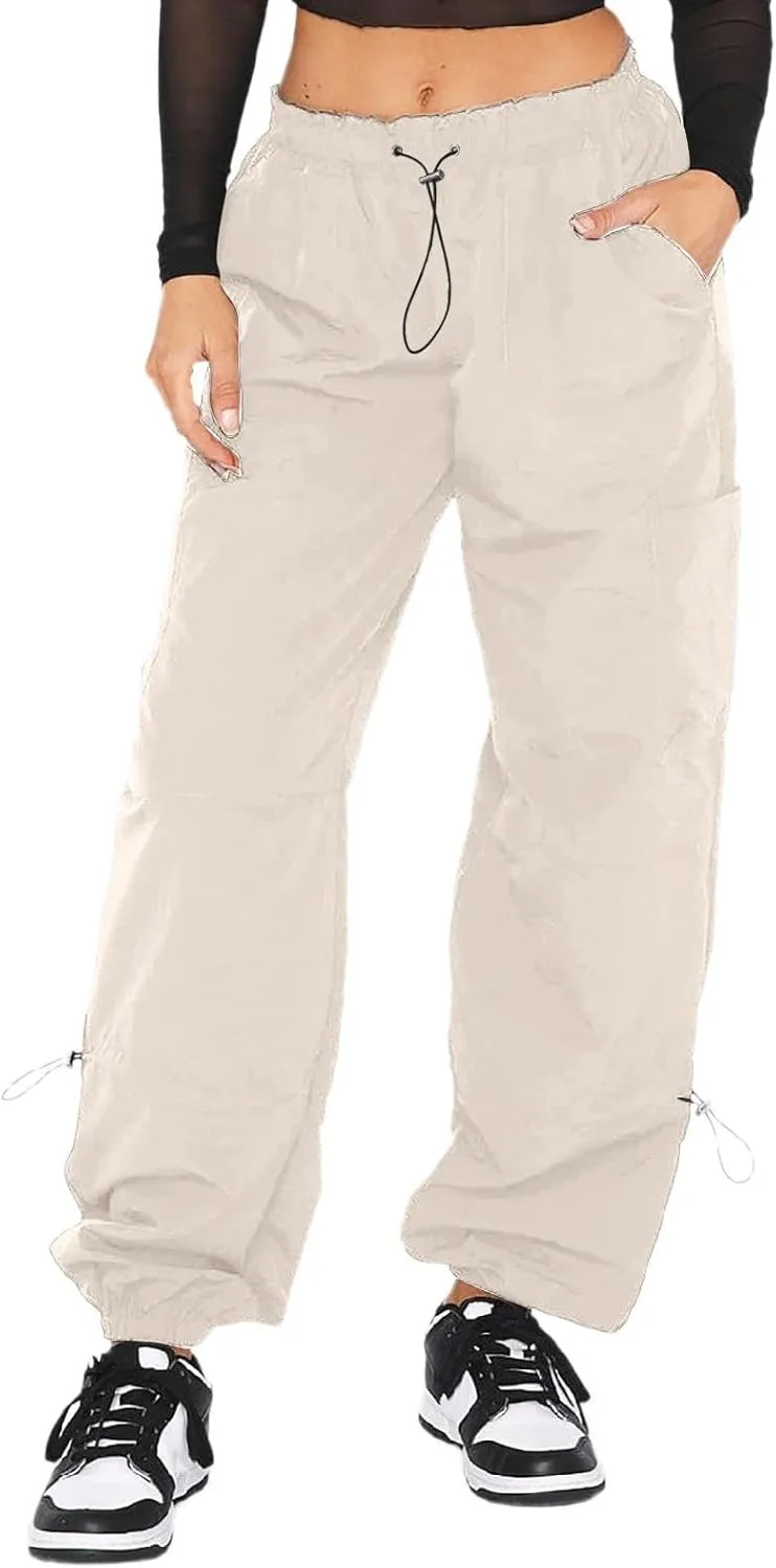 Women's Casual High Waisted Straight Leg Pants Button Down Stretchy Business Work Trousers with Multiple Pockets Baggy