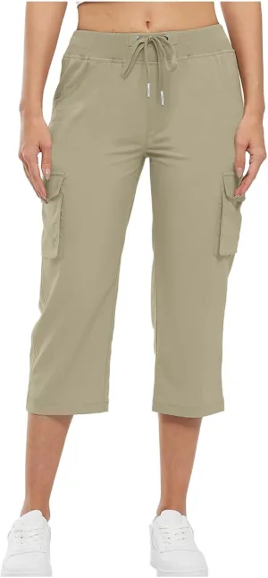 Women's Cotton Linen Summer Floral Pant Trousers High Waist Stretchy Plus Size Pants Beach