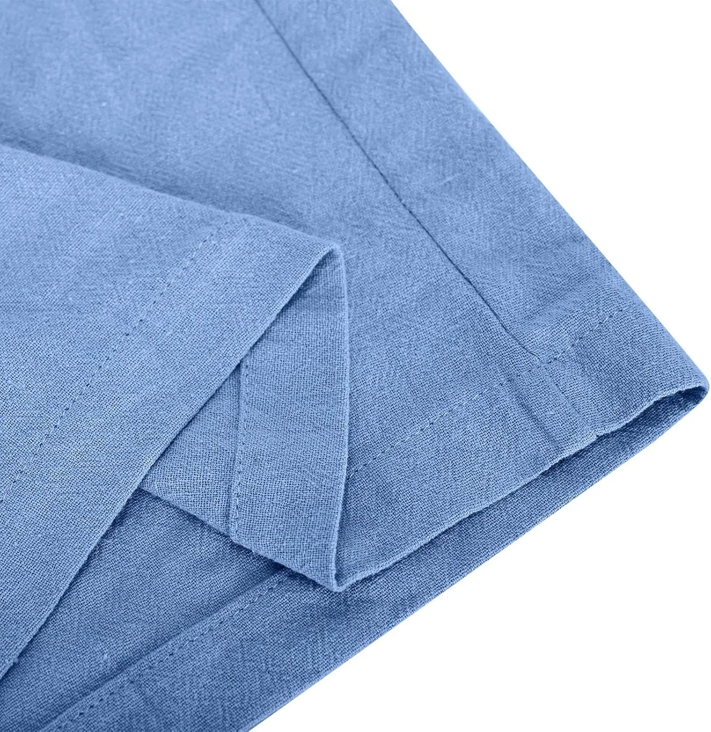 Women's Cotton Linen Wide Leg Pants High Waisted Casual Comfy Palazzo Trousers Vacation Beach Outfit with Drawstring