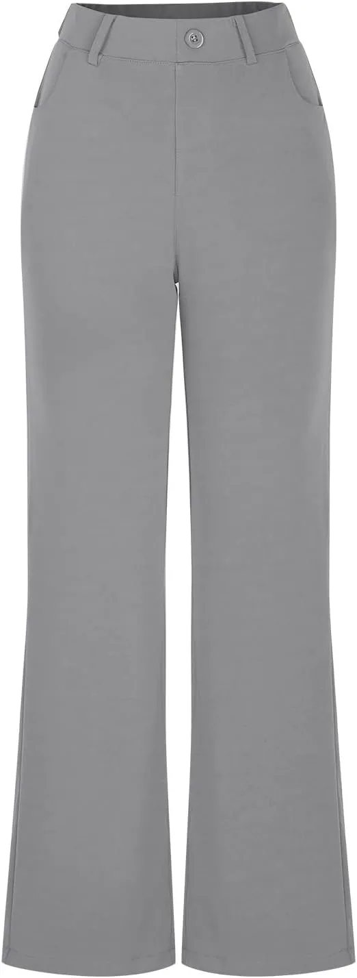 Womens Dress Pants Trendy High Waisted Pant Business Casual Dress Pants Elegant Straight Leg Trouser Pant with Pocket