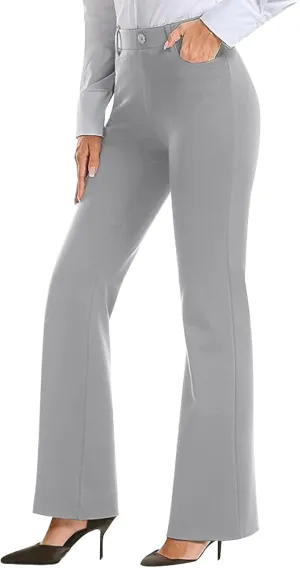 Womens Dress Pants Trendy High Waisted Pant Business Casual Dress Pants Elegant Straight Leg Trouser Pant with Pocket
