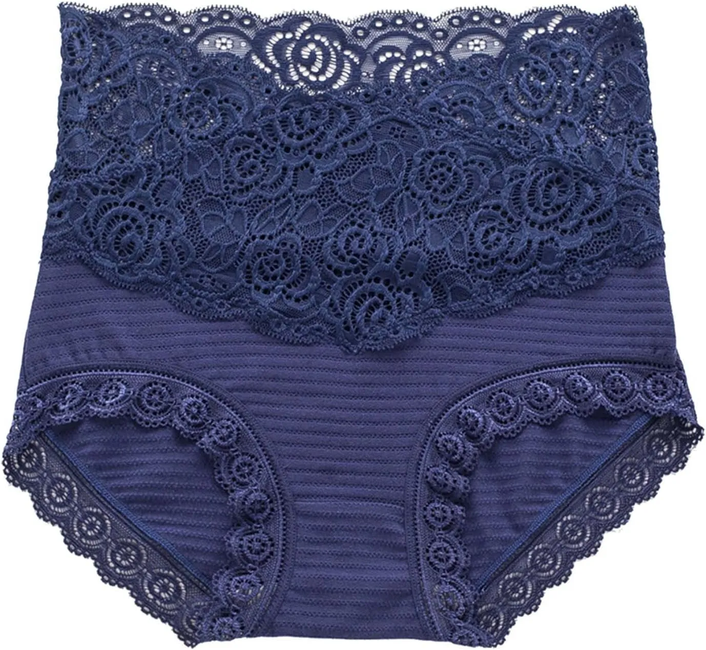 Women's High Waist Cotton Underwear Soft Brief Sexy Lace Panties Regular Butt Lift Seamless Brief