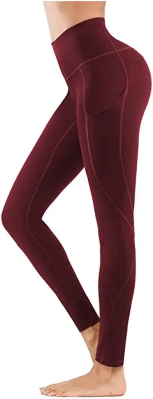 Womens High Waist Yoga Pants Stretch Workout Running Leggings with Pockets Slim Fit Fashion Athletic Pants 2024