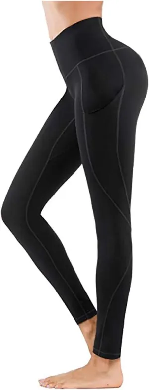 Womens High Waist Yoga Pants Stretch Workout Running Leggings with Pockets Slim Fit Fashion Athletic Pants 2024