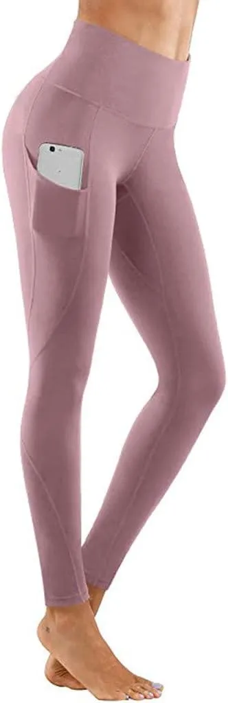 Womens High Waist Yoga Pants Stretch Workout Running Leggings with Pockets Slim Fit Fashion Athletic Pants 2024