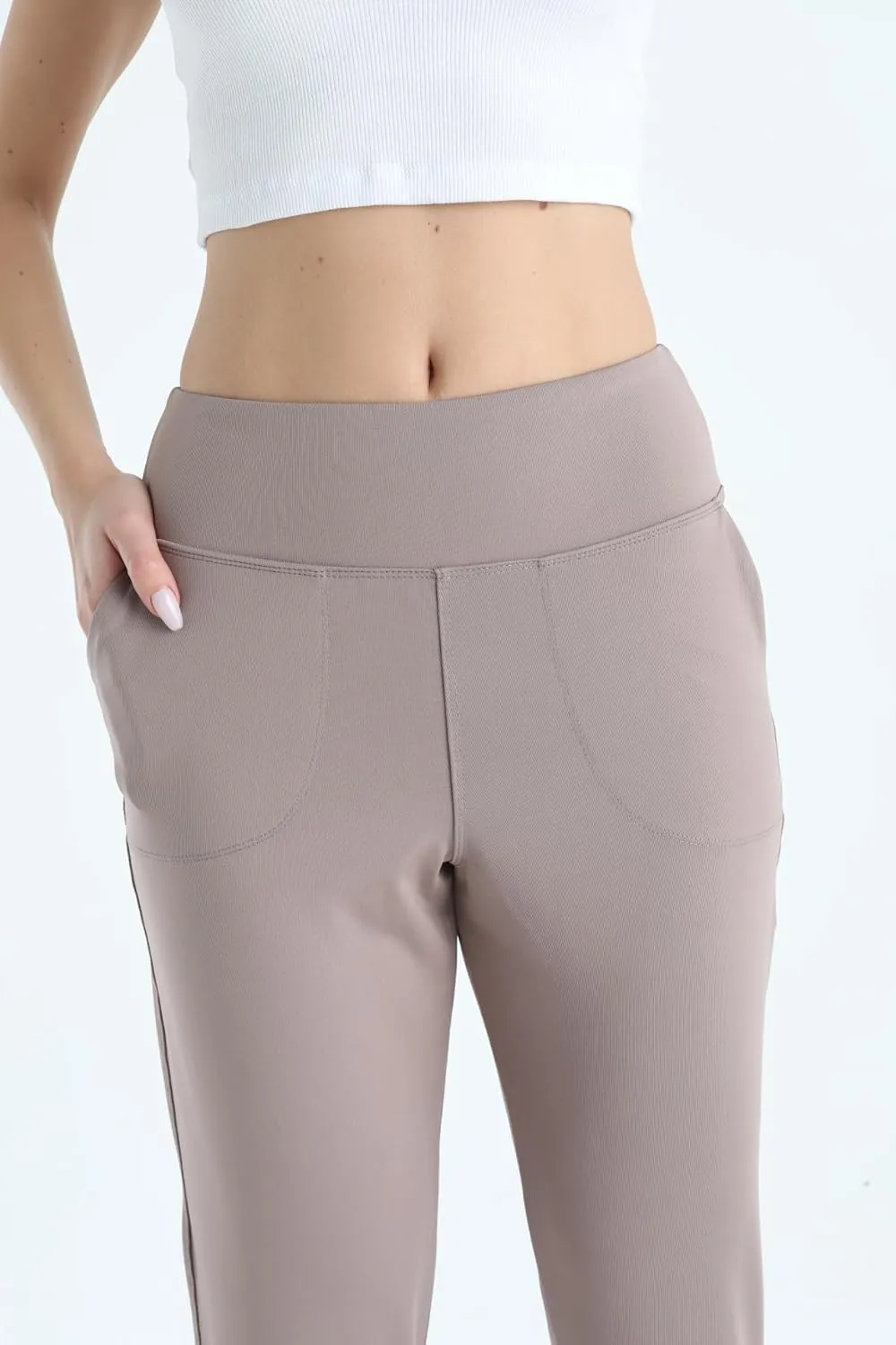 Women's Joggers High Waisted Yoga Pants with Pockets & Lightweight Athletic Leggings Set for Workout, Yoga, Running