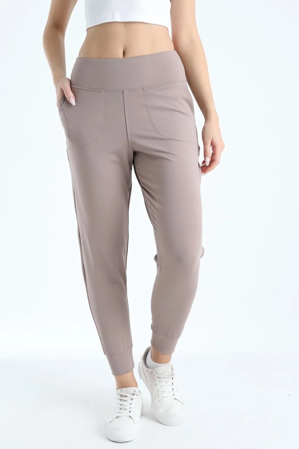 Women's Joggers High Waisted Yoga Pants with Pockets & Lightweight Athletic Leggings Set for Workout, Yoga, Running